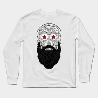 Sugar Skull Beard Long Sleeve T-Shirt